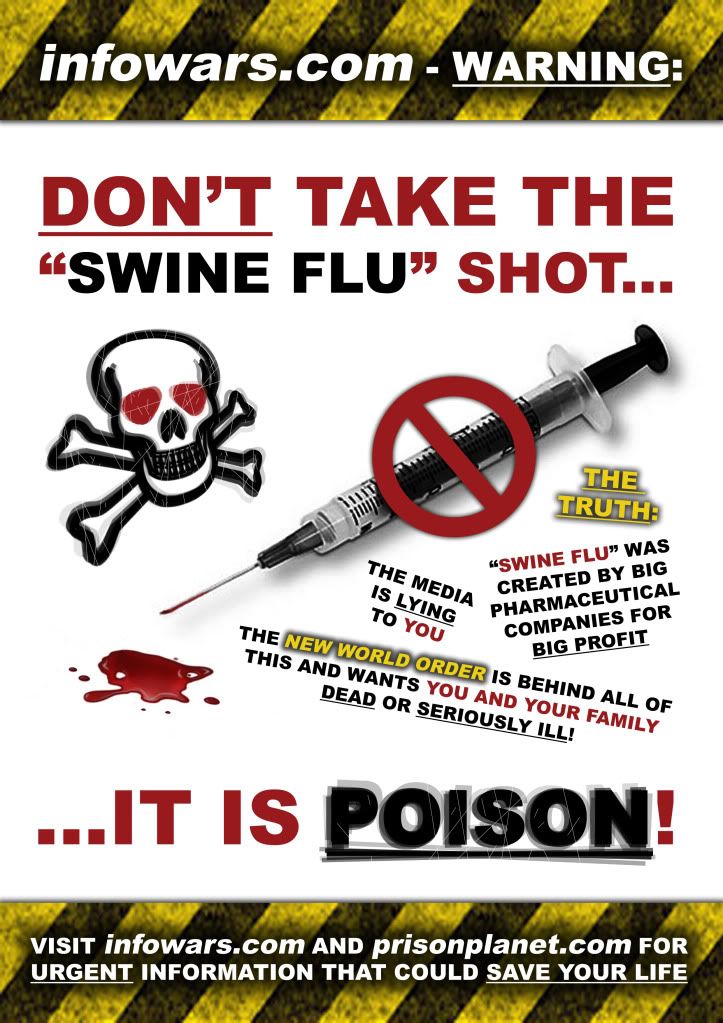 Don't Take Swine Flu Shot Poison Poster
