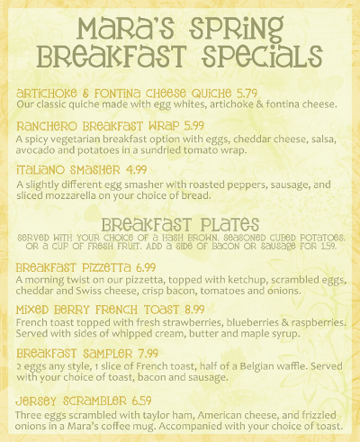 Spring Breakfast Specials
