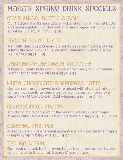 Spring Drink Specials