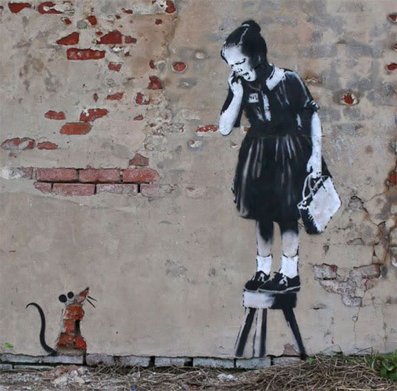 banksy art. Banksy Rat Girl. Banksy Art