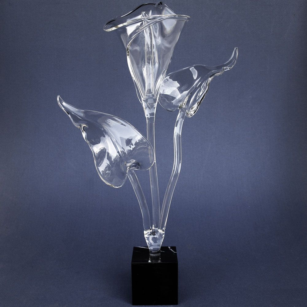 Calla Lily Lilies Figurine Blown Glass Marble Crystal Ebay