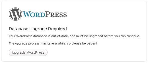 upgrade database wordpress