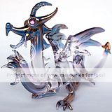 Dragon Medieval Hand Blown Glass Figurine Crystal Gold  