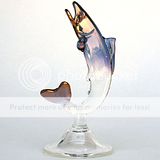 Rainbow Trout Fly Fishing Fish Figurine of Blown Glass  