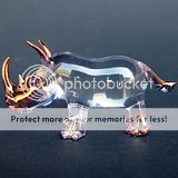 Rhino Rhinoceros Figurine Blown Glass Crystal Sculpture  