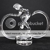 Triathlon Bike Glass Triathlete Bicycle Figurine Male  