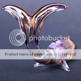 Whale Figurine Hand Blown Glass Gold Crystal Sculpture  